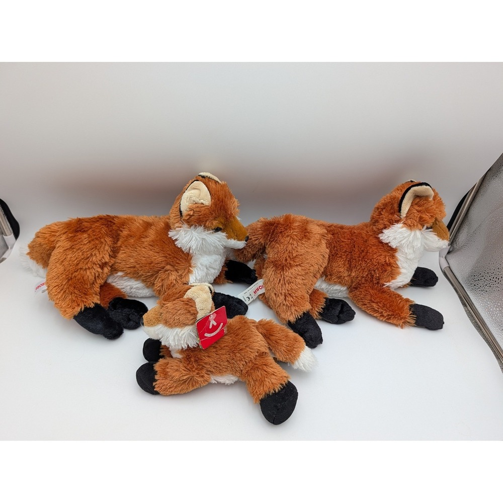 Aurora Plush Red Fox Lot Orange White Black Woodland Stuffed Animal Kit Pup